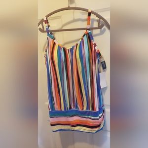NWT Plus Size Tankini Bathing Suit Top Size 18- loose and banded at the bottom